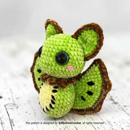 Kiwi Bat Crochet Pattern - Spooky-Cute Fruit Amigurumi - product photo 5 of 7