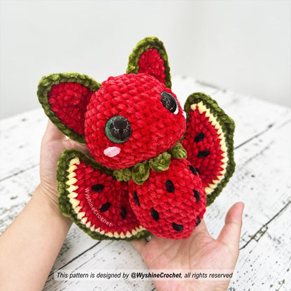 Watermelon Bat Crochet Pattern - Fall Decor Amigurumi - product photo 6 of 7