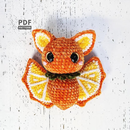 Orange Bat Crochet Pattern - Autumn Amigurumi Decor - product photo 1 of 9