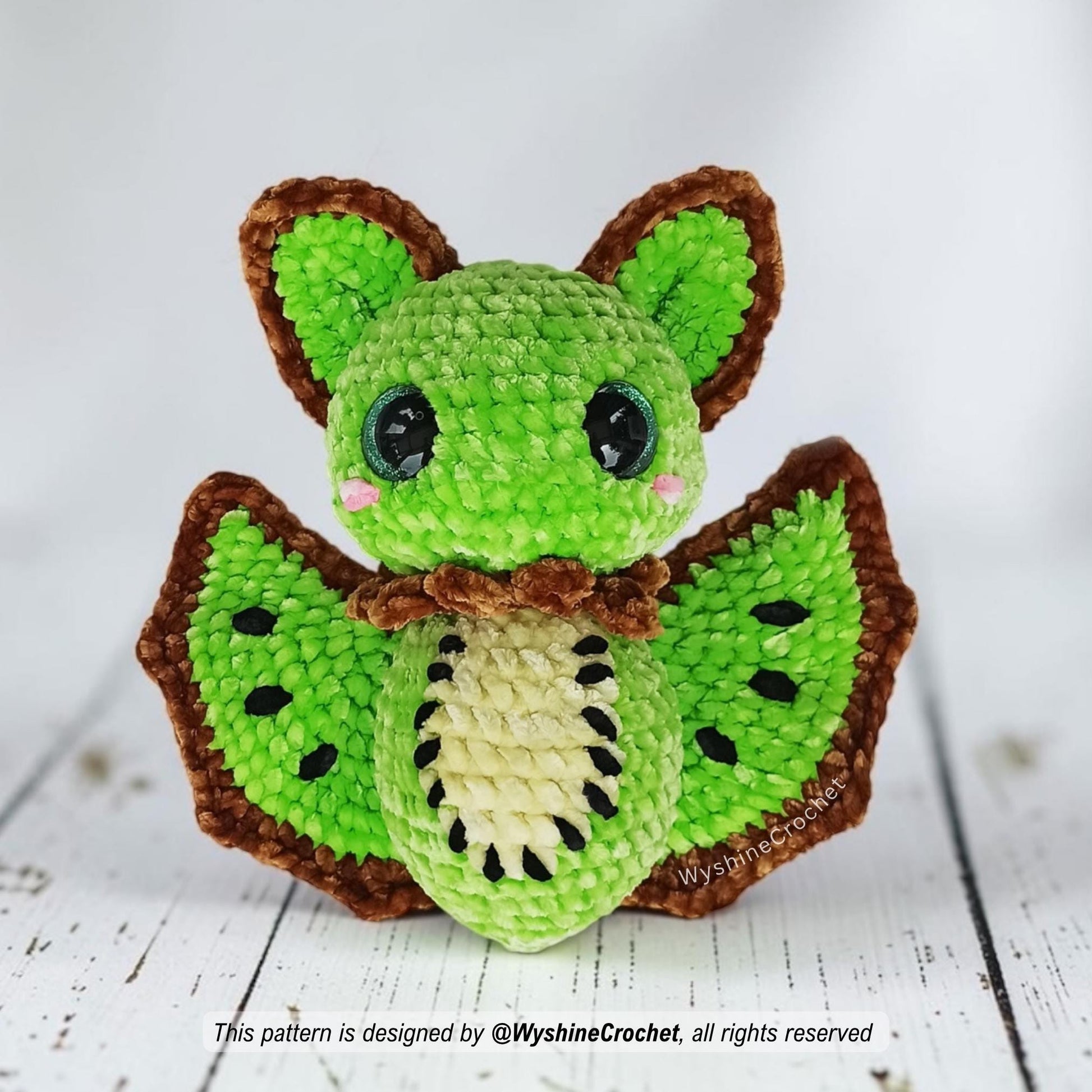 Kiwi Bat Crochet Pattern - Spooky-Cute Fruit Amigurumi - product photo 7 of 7