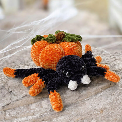 Pumpkin Spider Crochet Pattern - Cute Spooky Halloween Autumn Decoration Amigurumi Plushie